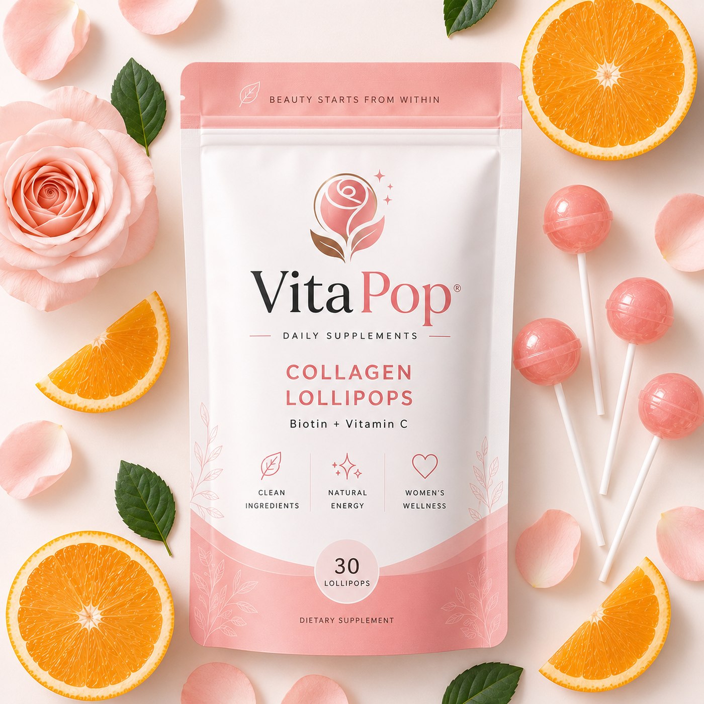 VitaPop Collagen Lollipops pouch